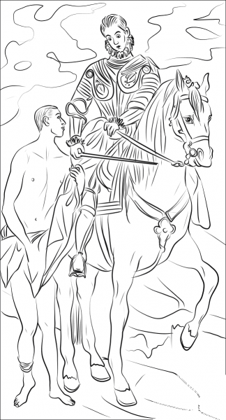 Saint Martin of Tours coloring page image