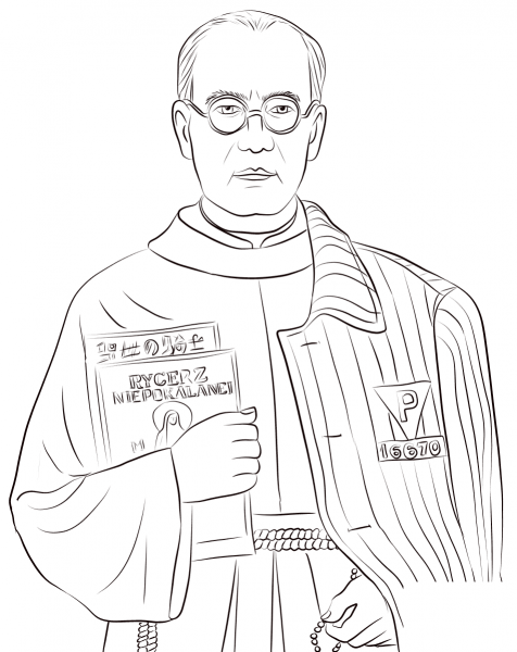 Saint Maximilian Kolbe coloring page image