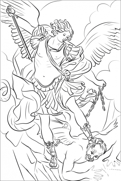 Saint Michael coloring page image