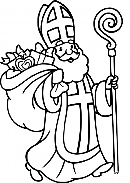 Saint Nicholas coloring page image