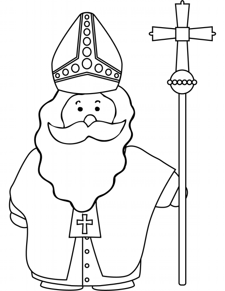 Saint Nicholas coloring page image