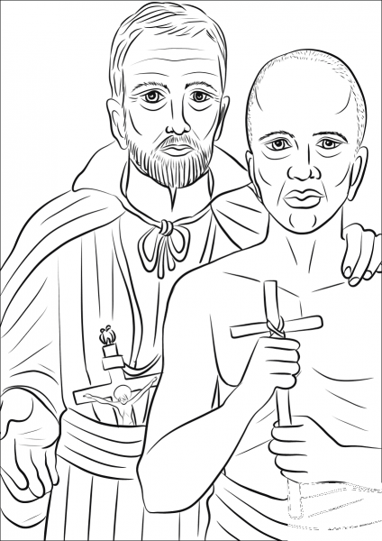Saint Peter Claver coloring page image