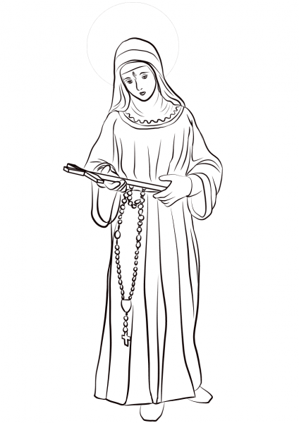 Saint Rita of Cascia coloring page image