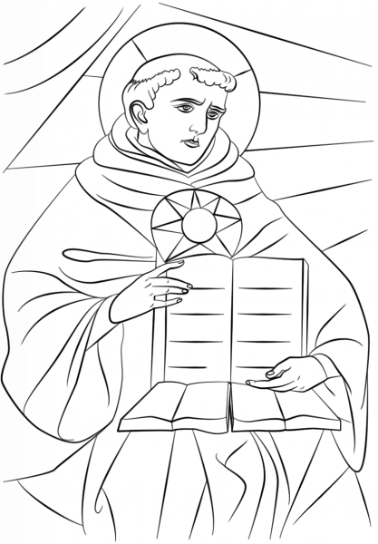 Saint Thomas Aquinas coloring page image