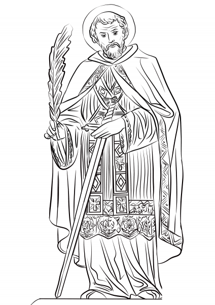 Saint Valentine coloring page image