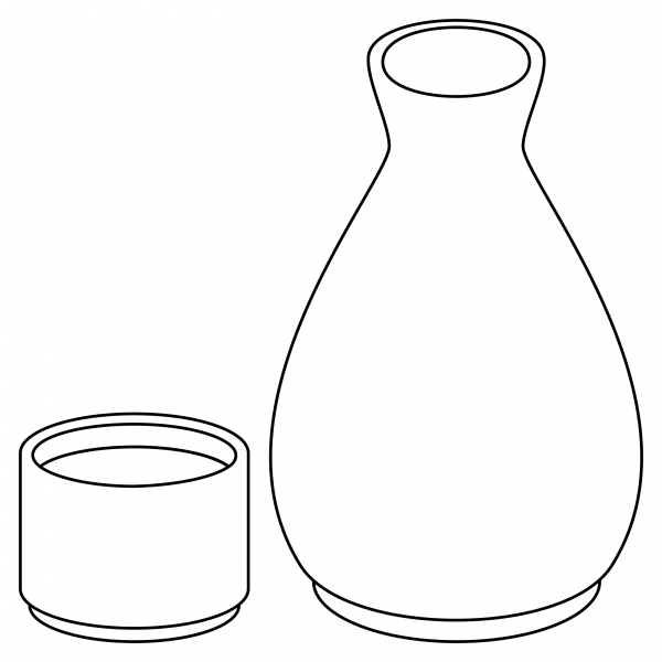 Sake coloring page image