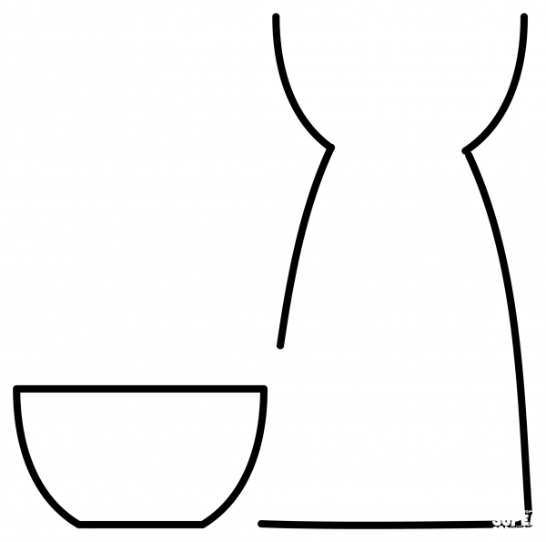 Sake Emoji coloring page image