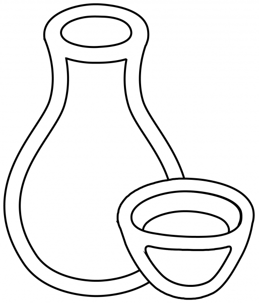 Sake Emoji coloring page image
