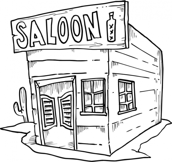Saloon coloring page image