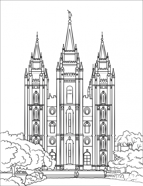 Salt Lake City Temple coloring page image