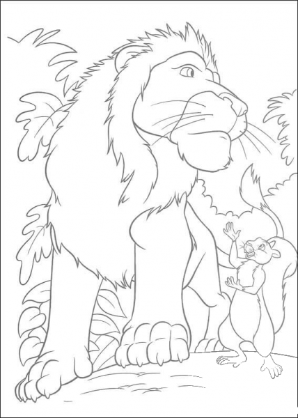 Samson And Benny Are Walking In The Forest  coloring page image