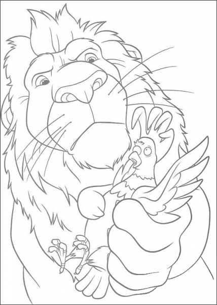 Samson And Chicken  coloring page image