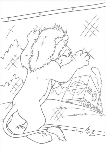 Samson Is Roaring To The Truck  coloring page image