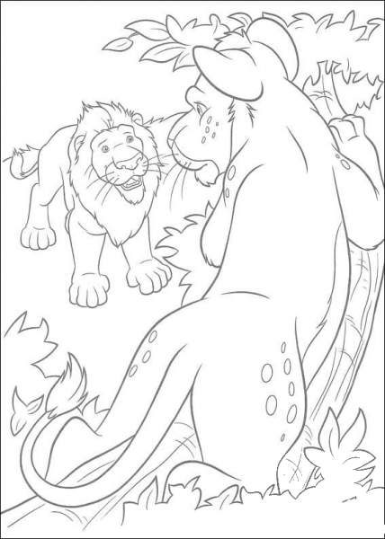 Samson The Lion Is Talking With His Friend Ryan coloring page image