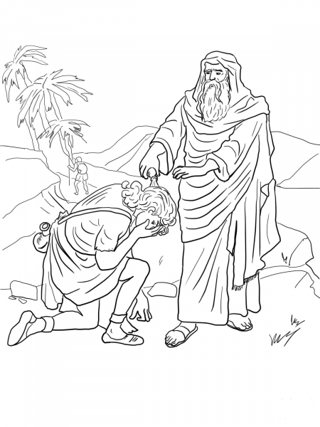 Samuel Anoints David as King coloring page - ColouringPages