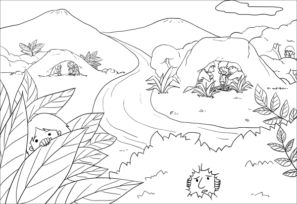 Samuel Rebukes Saul (1 Samuel 13:6-14) coloring page image
