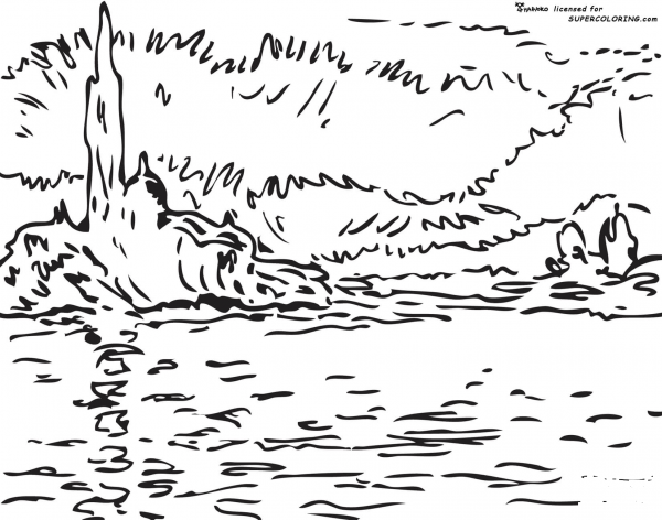 San Giorgio Twilight By Claude Monet coloring page image