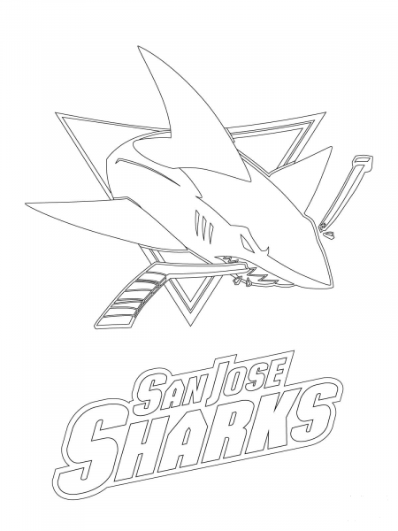 San Jose Sharks Logo coloring page image