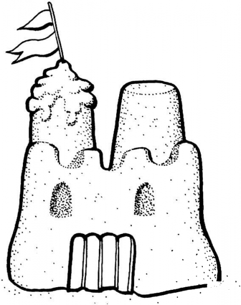 Sand Castle   coloring page image