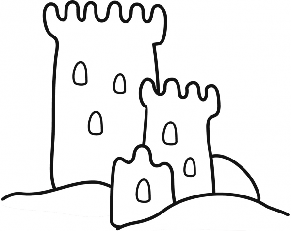 Sand Castle coloring page image