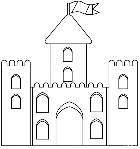 Sand Castle coloring page image