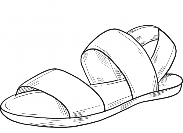 Sandal coloring page image