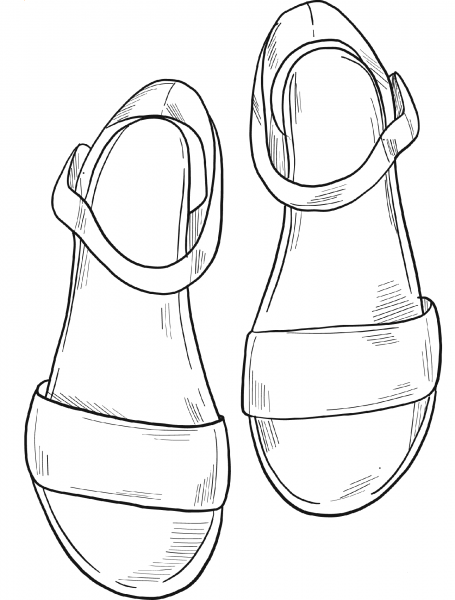 Sandals coloring page image