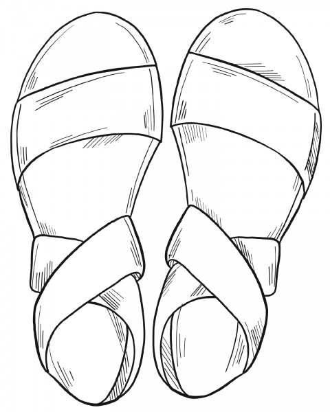 Sandals coloring page image