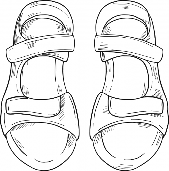 Sandals coloring page image