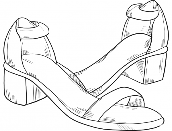 Sandals coloring page image