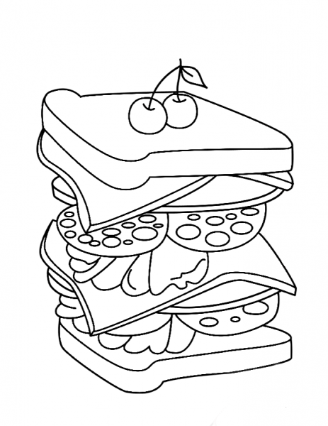 Sandwich  coloring page image