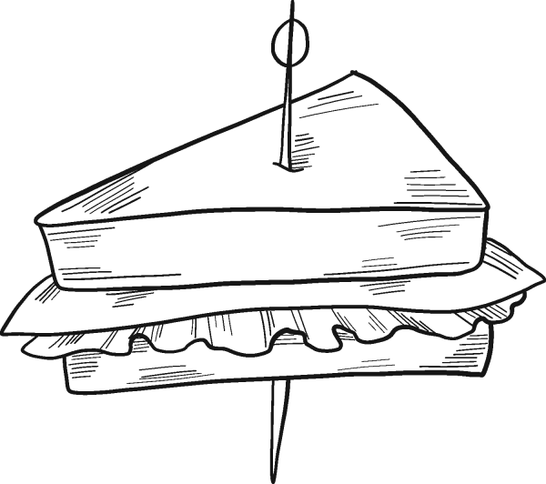 Sandwich coloring page image