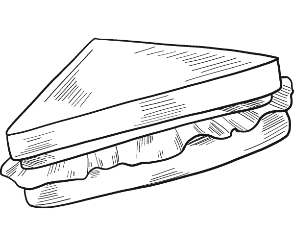 Sandwich coloring page image