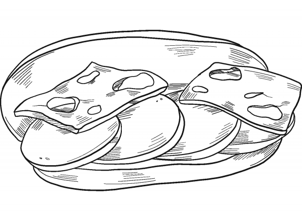 Sandwich coloring page image