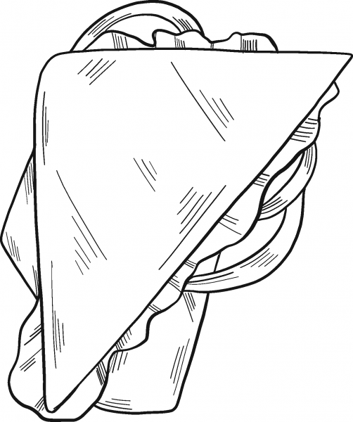 Sandwich coloring page image