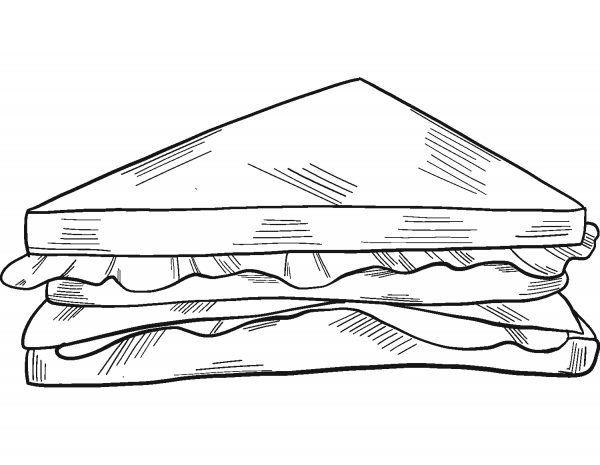 Sandwich coloring page image
