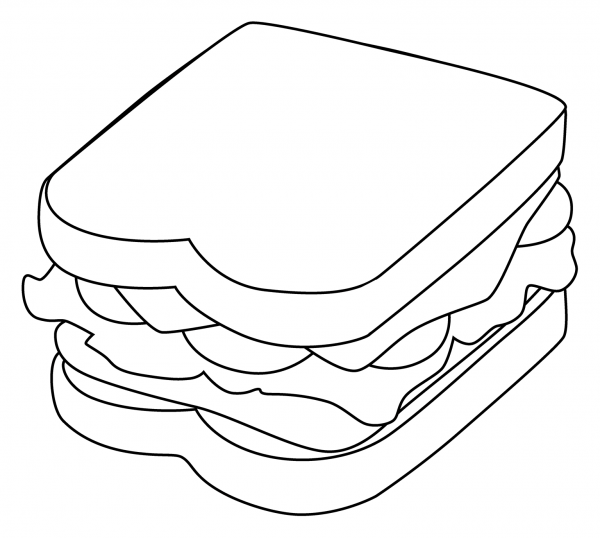 Sandwich Emoji coloring page image