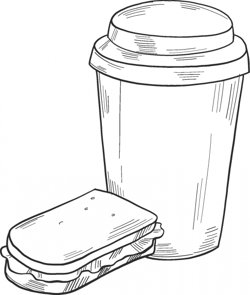 Sandwich for Lunch coloring page image