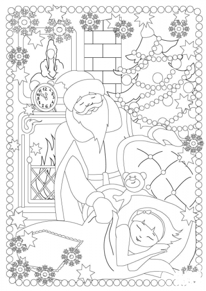 Santa Claus at Home coloring page image