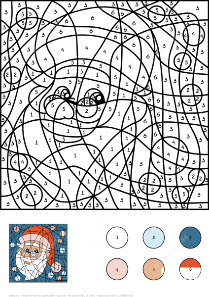 Santa Claus Color by Number image