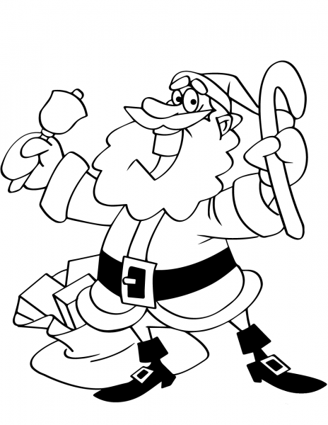 Santa Claus Giving Gifts coloring page image