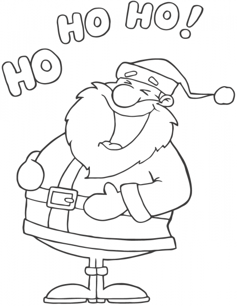 Santa Claus Ho Ho Ho coloring page image