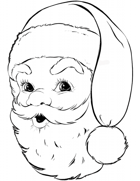 Santa Claus Portrait coloring page image