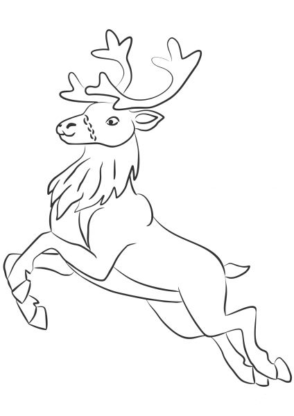 Santa Claus’s Reindeer coloring page image