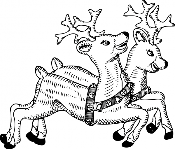 Santa Claus’s Reindeers coloring page image