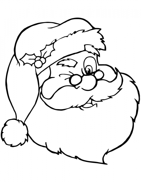 Santa Claus Winking coloring page image