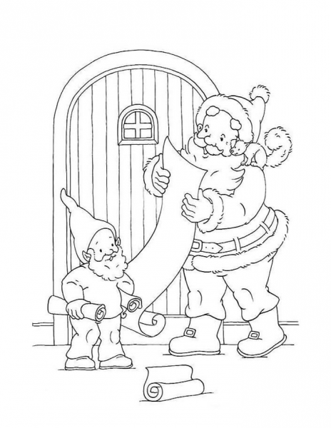 Santa Is Reading Letters From Kids coloring page image
