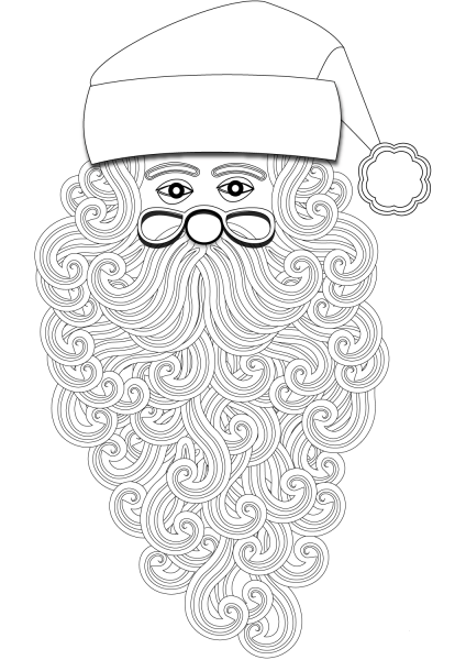 Santa Portrait coloring page image