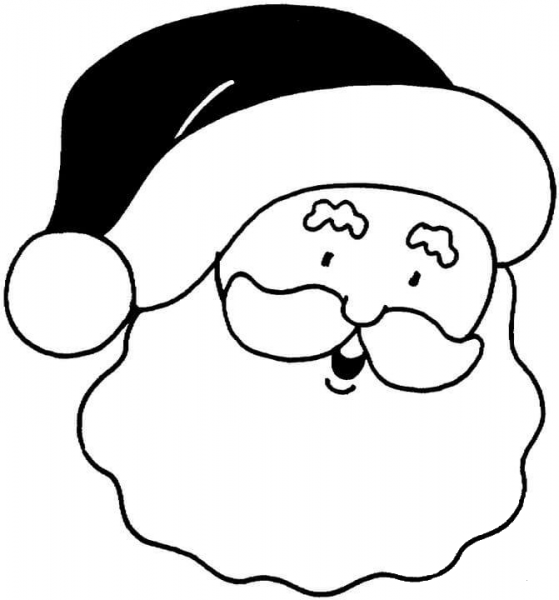 Santa’s Face  coloring page image