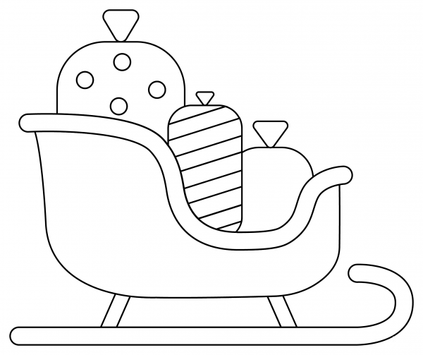Santa Sleigh coloring page image